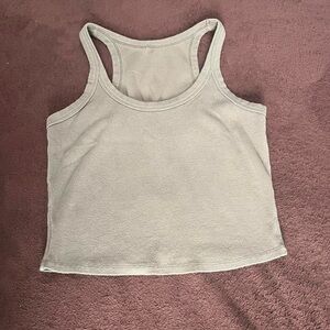 Women’s Large Tilly’s Ribbed Cropped Green Racerback Summer Basic Tank Top